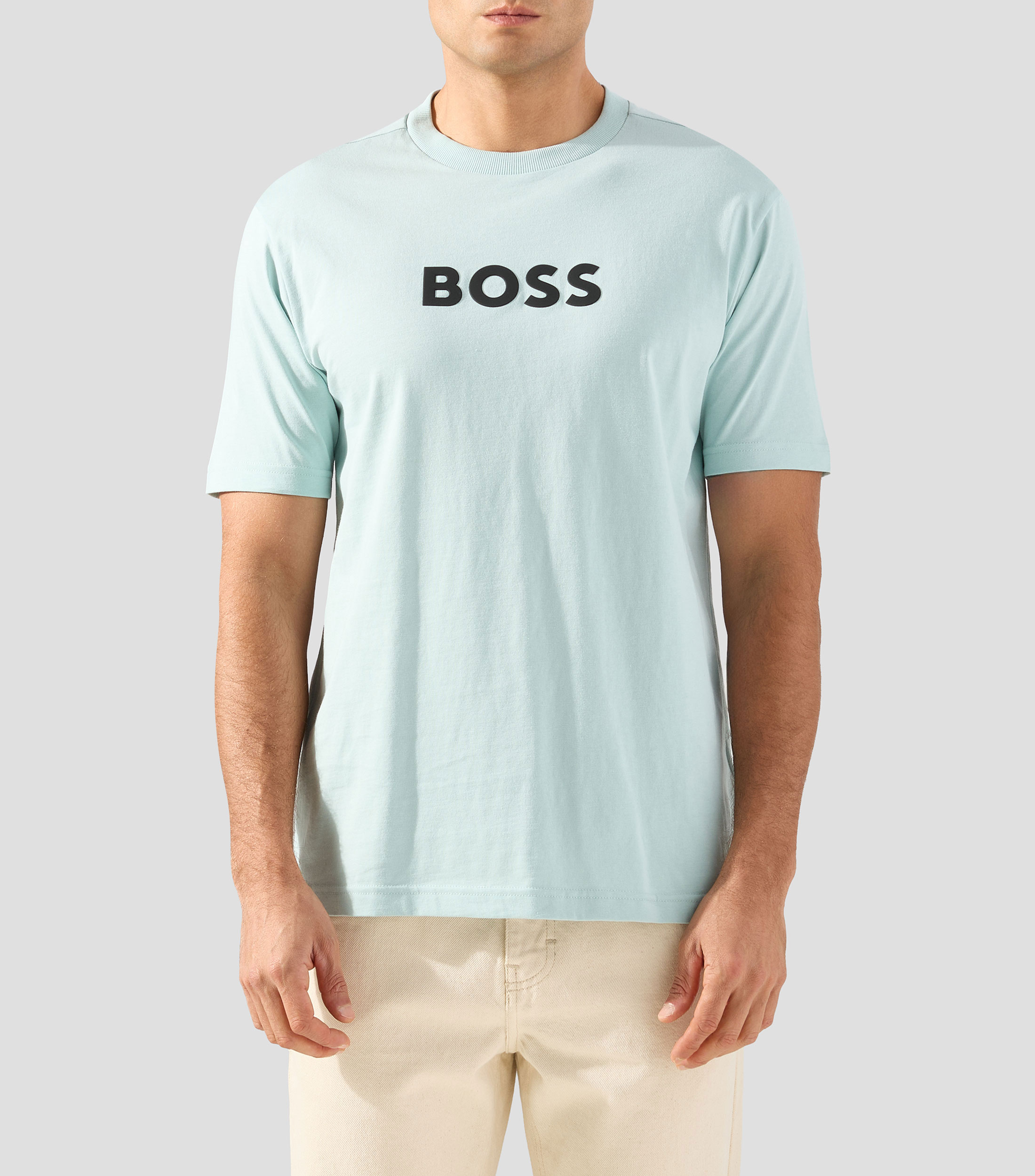 Playera cuello redondo manga corta estampada Hombre